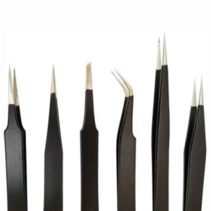 Roboskillify Black Epoxy Coated Tweezer Set of 6 (SS,OO,2A,5,3C,7)