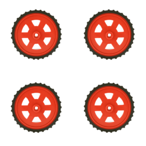 Red BO Motor Wheel - Set of 4 | Robotics Science Project